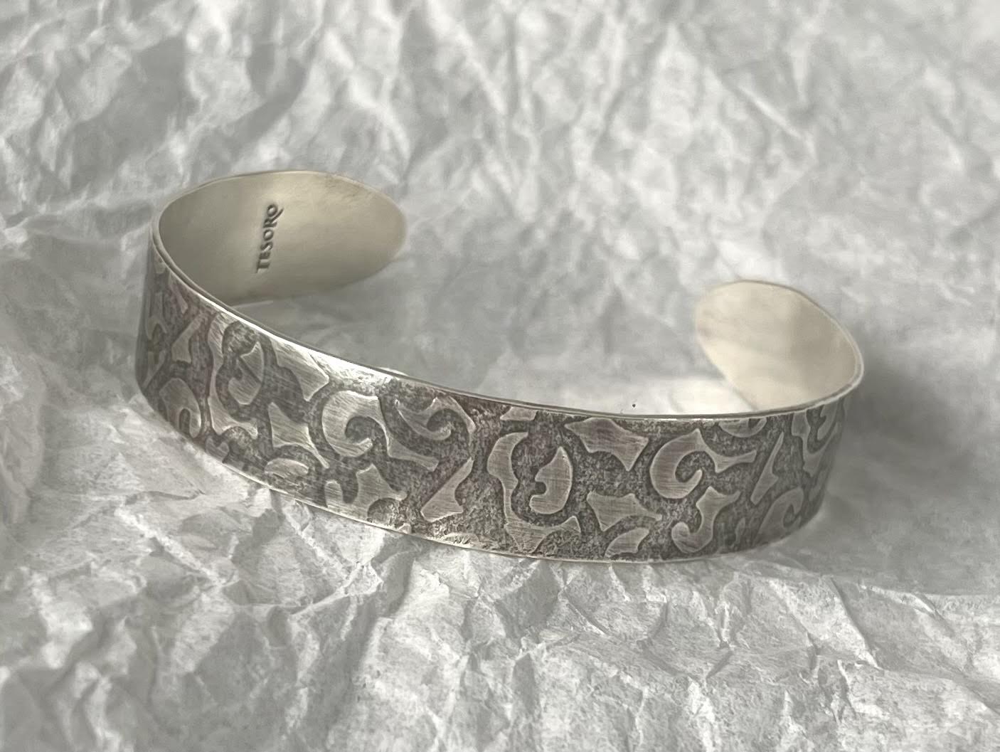 sterling silver, handmade , cuff bracelet