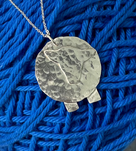sterling silver, handmade, necklace, sheep