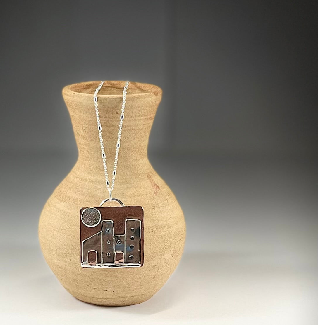 cityscape handmade necklace