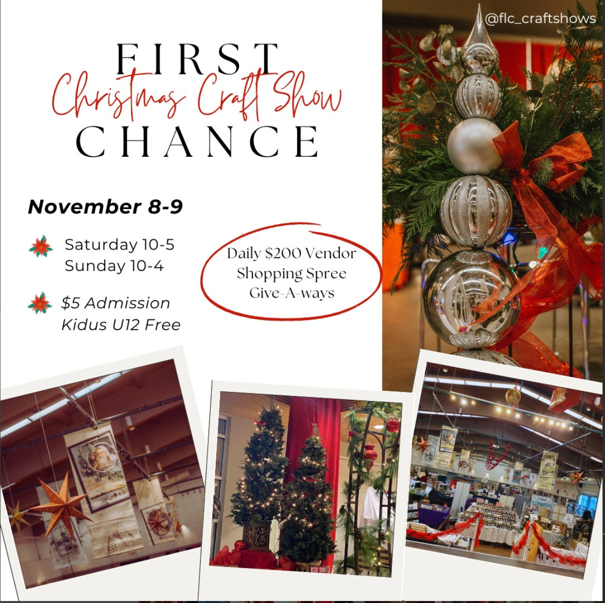 First Chance Christmas Craft Show - Nov 8th & 9th