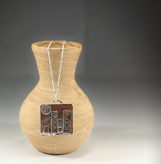 cityscape handmade necklace