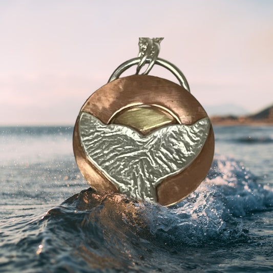 handmade in bc canada whale tail necklace