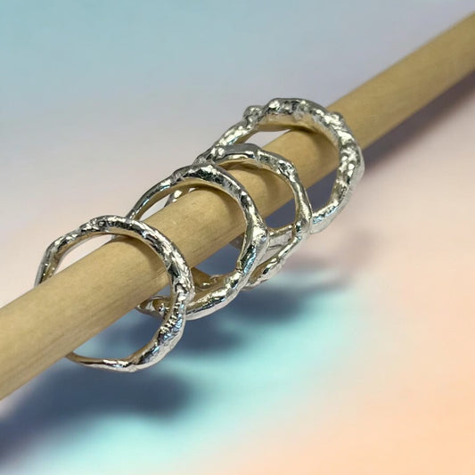 Handmade recycled sterlings silver rings