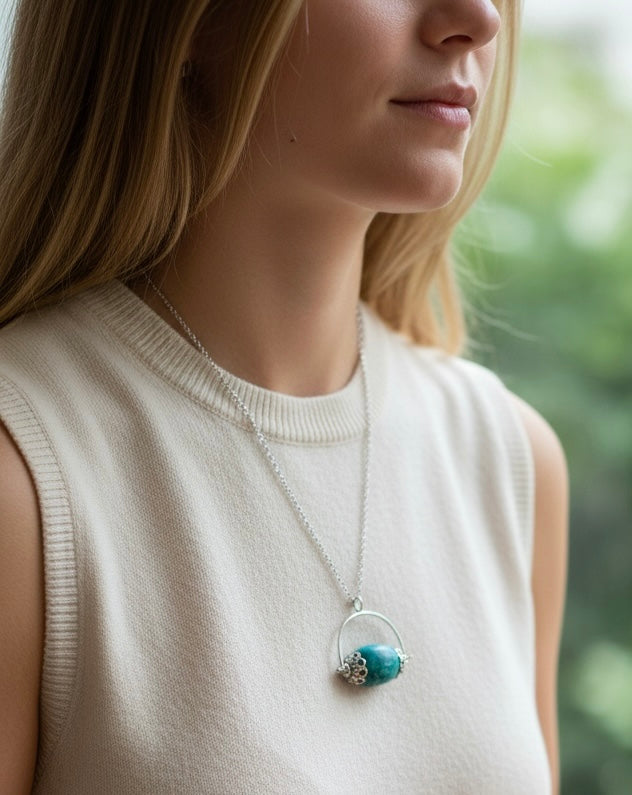Turquoise Arched Pendant