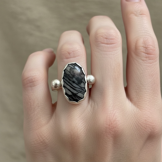Meshwork Jasper Ring