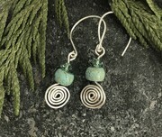 Spiral and Turquoise Earrings