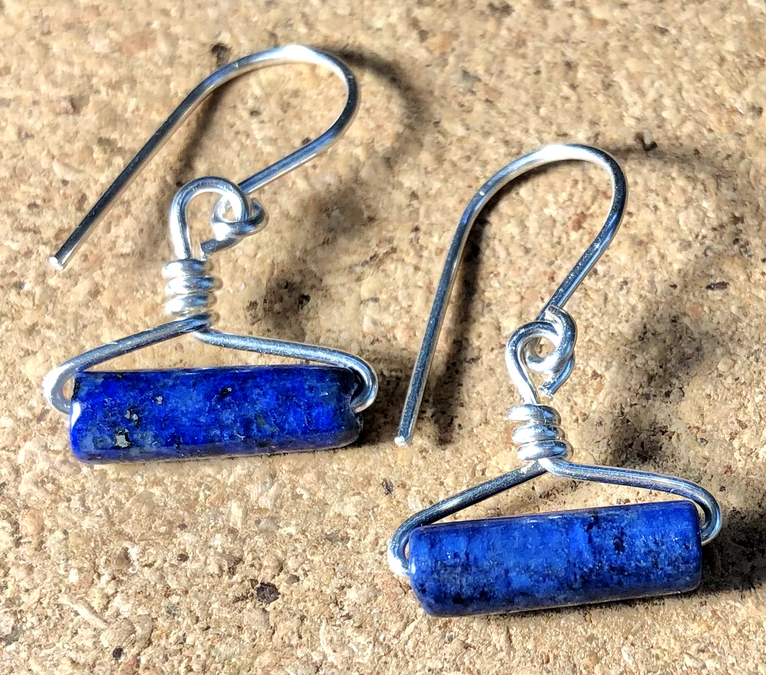 Lapis Bar Earrings