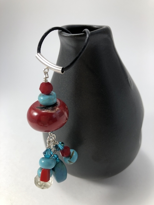 Red Coral & Turquoise Pendant