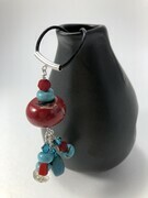 Red Coral & Turquoise Pendant