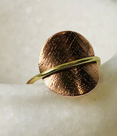 Disc Ring in Copper and Brass